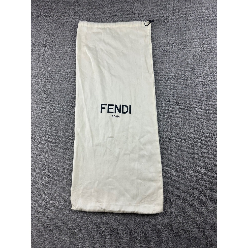 Fendi Dust Bag Unisex White Drawstring Cotton Italy Made Quiet Luxury Traveling